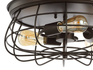 Calvia 15.7" Farmhouse Metal Cage Flush Mount - JONATHAN Y